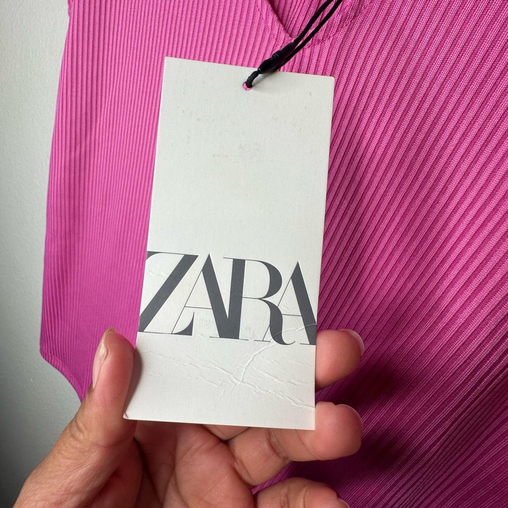 Zara Fuchsia Ribbed Top - Picture 3 of 6